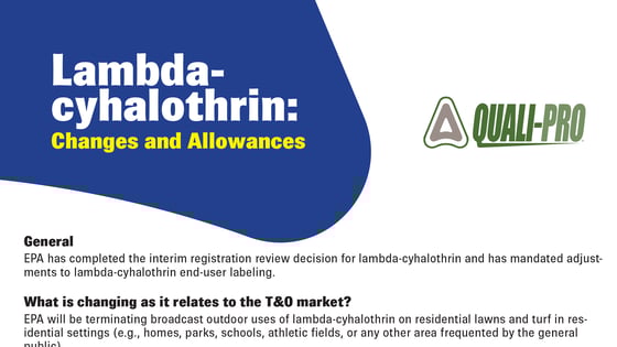 Lambda-Cyhalothrin: Changes & Allowances